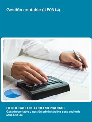 cover image of UF0314-- Gestión contable